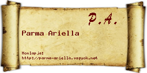 Parma Ariella névjegykártya